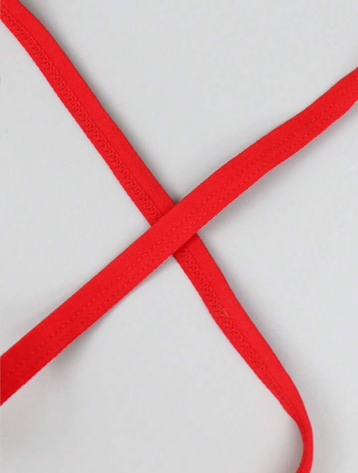 Men's Fashionable Neck- Hanging Bright Red Hollow Mesh Men's Underwear